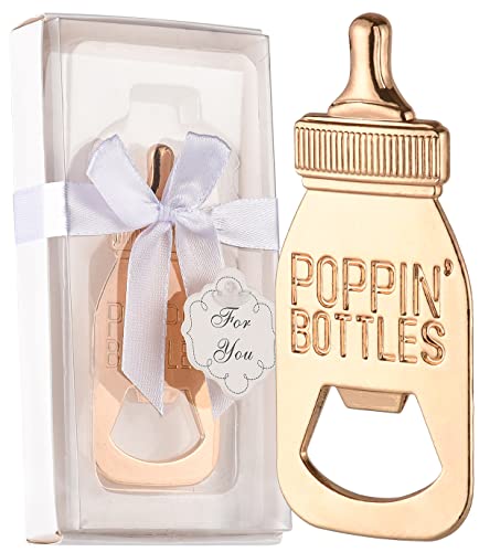 Yuokwer Flaschenöffner für Babyparty, Gastgeschenk Gäste, Roségold, zum Füttern, Hochzeiten, Babypartys, Gastgeschenke, Geschenke und Partydekorationen, 24 Stück (weiß, 24)