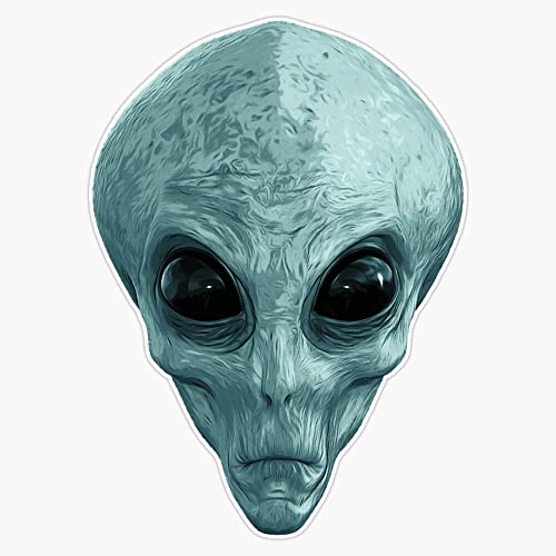 Magnet Alien UFO Portrait Grey Green Magnetic Vinyl Sticker 5