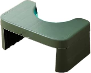 VIXPET Taburete de inodoro para el hogar, taburete de inodoro plegable, conveniente y compacto, adecuado para viajes, taburete de inodoro creativo para baño, color verde