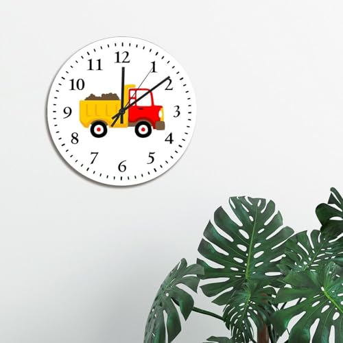 Horloge murale bois enfant motif camion idée cadeau anniversaire