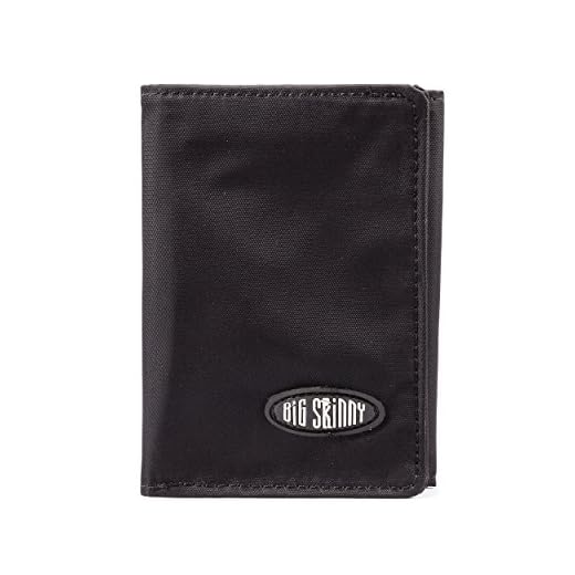 Big Skinny Men's RFID Blocking Tri-Fold Slim Wallet, Holds Up to 25 Cards, Black