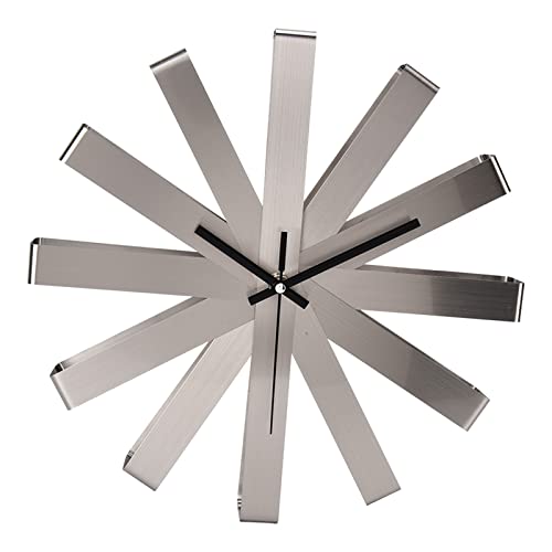 Modern Metal Wall Clock, Wall Clock Stainless Steel Silent Modern Decorative Hanging Clock for Bedroom Living Room