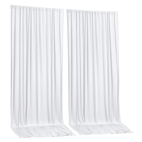 TOAOFY 10x12ft White Backdrop Curtains Wedding Background Drapes (2 Panels 5x12ft) Matte White Drapes for Backdrop Decoration Bright White Droop Backdrop Photography Video Studio Props TAYHQ001