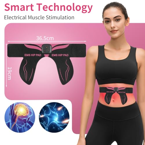 AOOWU EMS Potrainer, EMS Trainingsgerät, Gesäßtrainer mit 6 Modi & 18 Intensitäten, EMS Gesäßtrainer USB Wiederaufladbar mit Fernbedienung, EMS Hüfttrainer, Hüftmuskeltrainer für Männer und Frauen