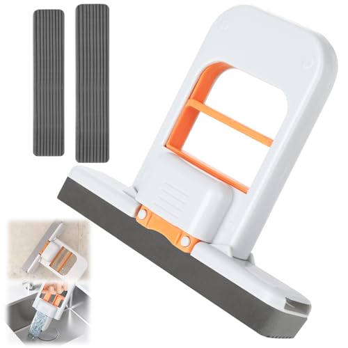 Mini Foldable Desktop Mop, Handwaschbarer Desktop Reinigungs Tragbarer, Selbstauswringender Schwamm Wischmopp,Mini Faltbarer Tischmopp, Nass- und Trocken Reinigungsmopp für Küche, Glas