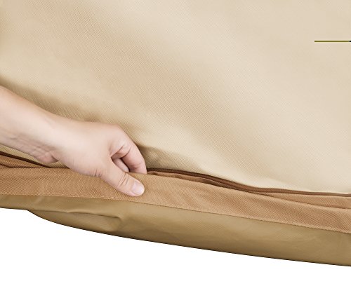 Villacera Patio Table & Chair Cover, Round, Beige & Brown, Medium #TOP1