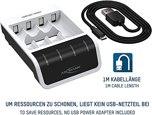 ANSMANN Caricabatterie per batterie da 1-4 batterie NiMH AA o AAA, caricatore automatico con tecnologia di ricarica… - Afbeelding 8