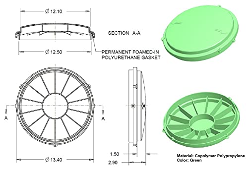 Tuf-Tite 12" Septic Tank Lid, Green by Tuf-Tite - Image 2