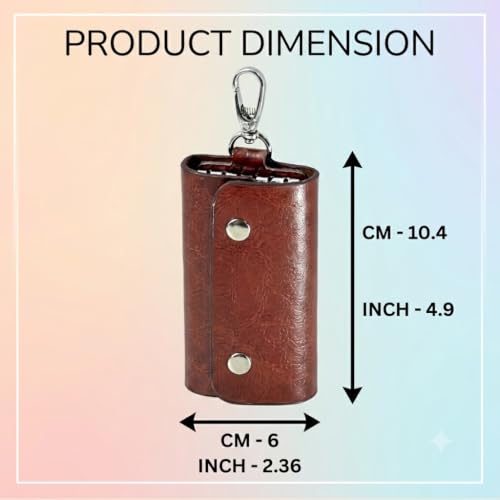 Image of Leather Key Pouch Keychain for Men & Women - Key Holder Wallet with Key Ring | Compact Key Organizer Case for Car Keys, House Keys & Coins | Small Leather Key Wallet Pouch