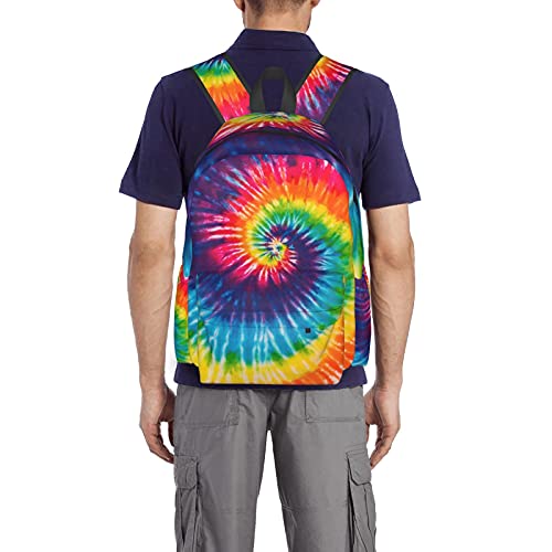 Kiuloam 17 Inch Backpack Colorful Rainbow Tie Dye Laptop Backpack Shoulder Bag School Bookbag Casual Daypack #TOP6