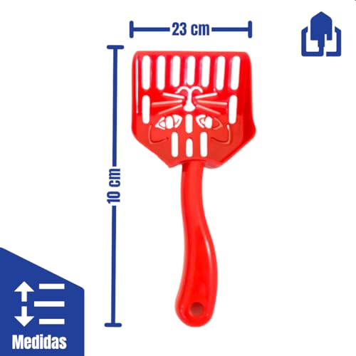 Pazinha Pá Higiênica Peneira Coletora Areia Gatos (Vermelho)