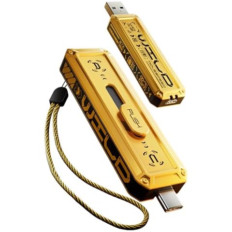 MOVE SPEED 1TB Flash Drive 1000MB/s Read Write Speed,USB 3.2 Gen2+Type C Dual Interface, USB C Drive 3-Stage Push-Pull Design with Lanyard, Thumb Drive for iPhone 15 Series/MacBook/Android Phone etc Cover