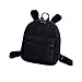 WangsCanis Sac à Dos pour Femme Fille Sac à Dos Femme Mignon Décontracté Sac à Main Porté Dos Femme Sac à Dos en Peluche avec Oreille de Lapin (Noir, 26cm*14cm*30cm)