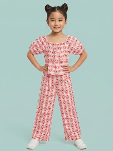 Image of Nautinati Girls Printed Top & Shorts Co-Ord Set | Age 2-10 Years