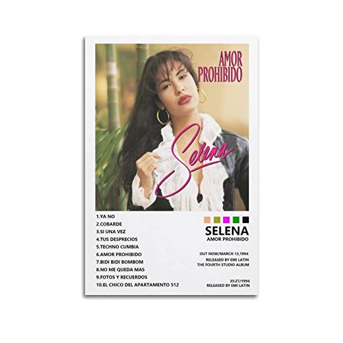 Selena Female Singer Poster Posters for Room Aesthetic 90s Decorative Painting Canvas Wall Art Living Room Posters Bedroom Painting 12x18inch(30x45cm)