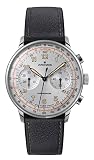 JUNGHANS Men's Meister Telemeter Matte Silver Watch Black Strap Automatic Analog Watch 27/3380.02