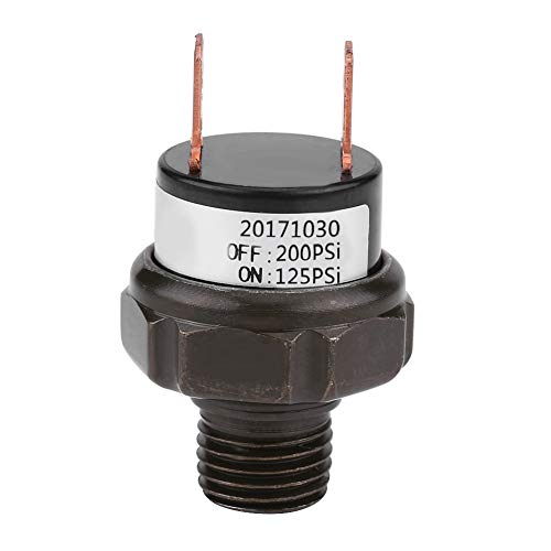 Pressure switch metal housing, 90-120psi/120-150psi/125-200psi air pressure switch, for air compressor, replace the(125-200 PSI)