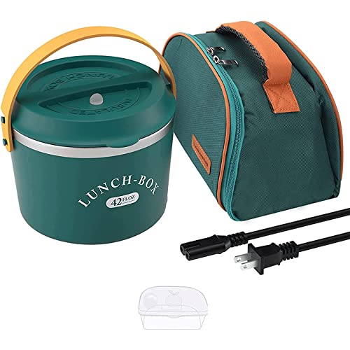 Fiambrera eléctrica de 1,2 L para el Trabajo, 2 en 1, con Bolsa de Transporte, autocalentable, con Recipiente de Acero Inoxidable para Viaje.
