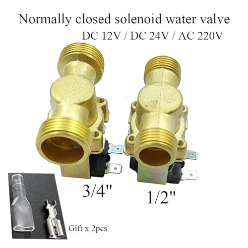 Électrovanne eau 24V DC normalement fermée DN20 en laiton étanche 3/4