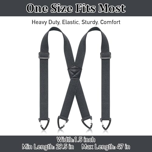 Image of SUNEZLGO Suspenders for Men Heavy Duty, X Back Hidden Suspender 1.5 inch Under Clothing, Adjustable Work Suspenders for Men Women