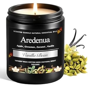 Odor Eliminating Candles | Vanilla Bean Scented Soy Candle for Home, Air Freshening & Cozy Vanilla Scent, Relaxing Home Scented Candles, Cozy Aromatherapy Candle Gift for Women & Men