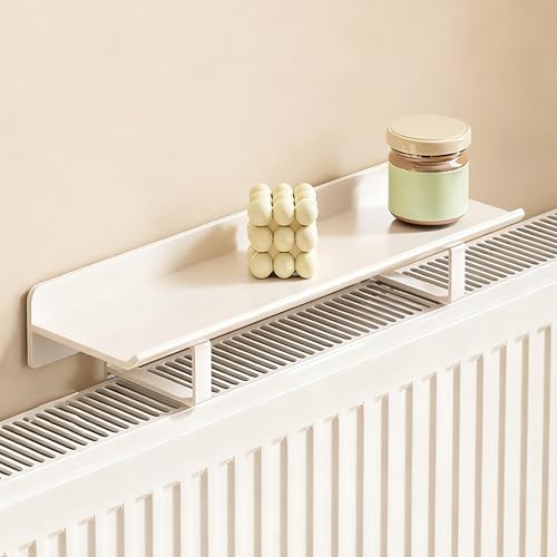 Estante blanco para radiador de dormitorio y sala de estar con soporte fácil de 40 cm