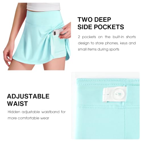 Image of FitsT4 Sports Girl's Golf Skirt Adjustable Waist Active Tennis Skort UPF50+