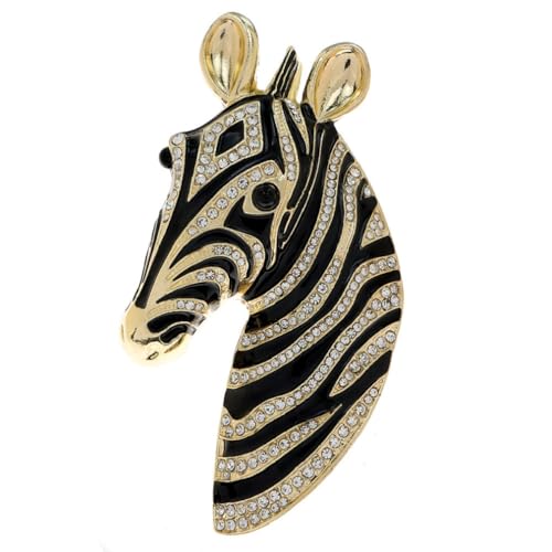 Image of Zebra Head Brooch Pins for Women, African Zebra Brooch Pin, Cute Zebra Animal Brooch Lapel Pin, Bohemian Horse Head Brooches Pins for Women Hat Bag Suit Dress Accessories Jewelry