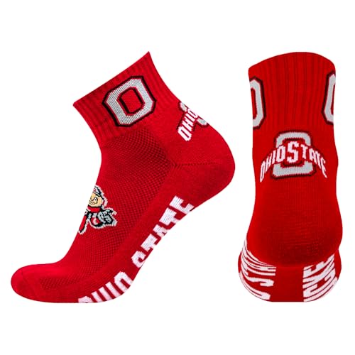 Donegal Bay Ohio State Buckeyes Scarlet Quarter Socks - NCAA Officially Licensed