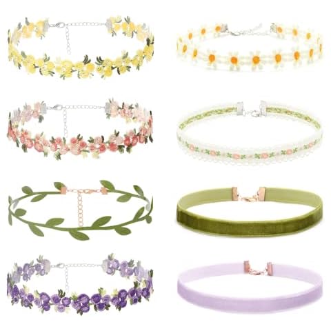 Palotay 8PCS Colorful Choker Necklace Set for Women Cover