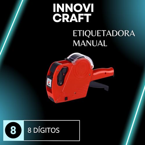 Etiquetadora Manual 8 Dígitos Vermelha - INNOVI CRAFT