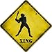 SMART BLONDE Baseball Xing Novelty Metal Crossing Sign CX-104