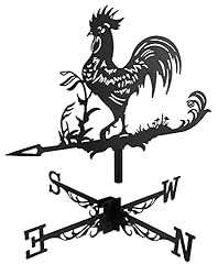 QWORK® Weathercock Weather Veleta Retro Metal Indi...: TAMAÑO MINI: El tamaño del gallo es de aproximadamente 22 cm x 22 cm y el tamaño de toda la veleta es de aproximadamente 33 cm x 55 cm. Puede instalar fácilmente veletas en azoteas, fincas y jardines. MATERIAL DE ALTA CALIDAD: La veleta está hecha de...