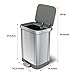 Glad Stainless Steel Step Trash Can with Clorox Odor Protection | Large Metal Kitchen Garbage Bin with Soft Close Lid, Foot Pedal and Waste Bag Roll Holder, 13 Gallon, All Stainless