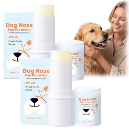 2 Stück Hundenasen-Sonnenpflegebalsam–Natürlicher Sonnenschutz für Hunde