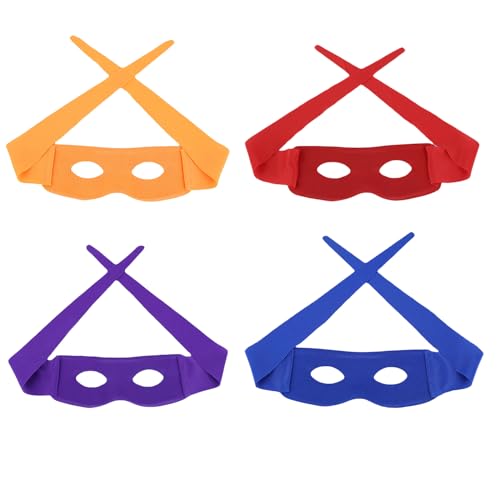 Nereds 4 Máscaras faciais estilo ninja de super-herói, máscaras ajustáveis para Halloween, festa, cosplay, máscara de Batman