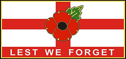 Senlak POPPY CAR STICKER WITH ST GEORGE CROSS LEST WE FORGET - Also for laptops, tablets etc (Large)