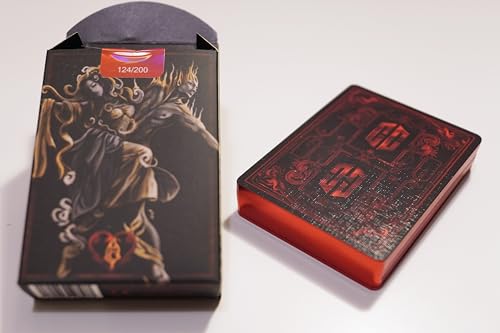 Chris Cards Elements Playing Cards - Gilded Deck - Symbolisiert die 4 Elemente Cardistry, Zauberkarten, Kartendeck Zaubertricks - Spielkarten - Pokerkarten (Rot - Ruby) (Gilded Red) – Bild 4