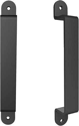 Miniatura 7 de WIPHANY Manija de puerta de granero negra de 10 pulgadas, cómoda, práctica y táctil, manijas largas de metal sólido para puerta corrediza de