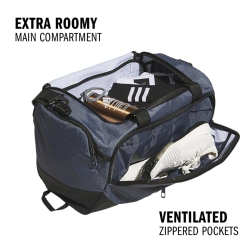 Image of adidas Defender 5 Duffel Bag for Sports, Gym and Travel, Twill Onix Grey /Black, OSFA