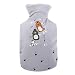 Produktbild BIGBOBA Wärmflasche mit Weich Flanell Bezug 0.5 Liter Fassungsvermögen Netter Cartoon Kinderwärmflasche Frei von Schadstoffen Size 14 * 21cm (Hellgrau)