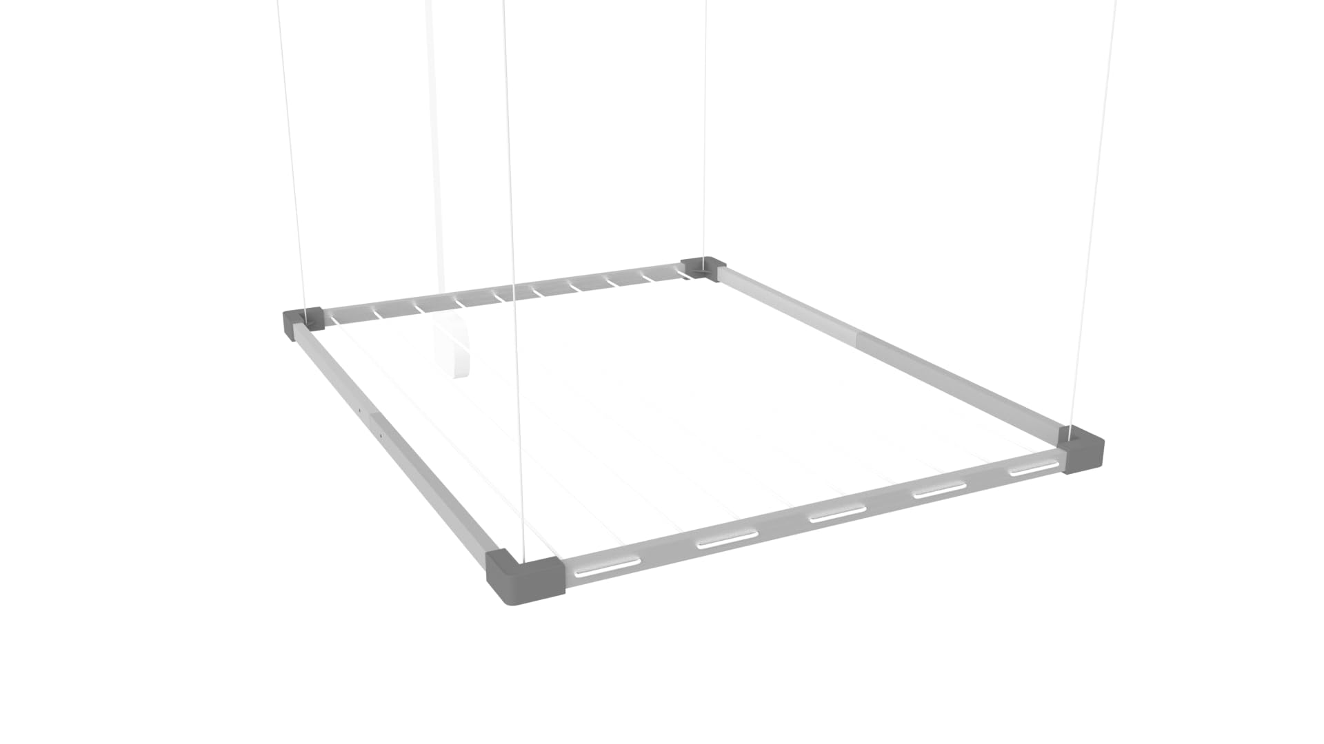 Cuncial - Tendedero Tezno Techo Aluminio | Inoxidable |10 Cuerdas - hasta 16 m tendido | Extensible 100-160 x 78 cm | Interior y Exterior | Sistema Elevable | Ahorra Espacio