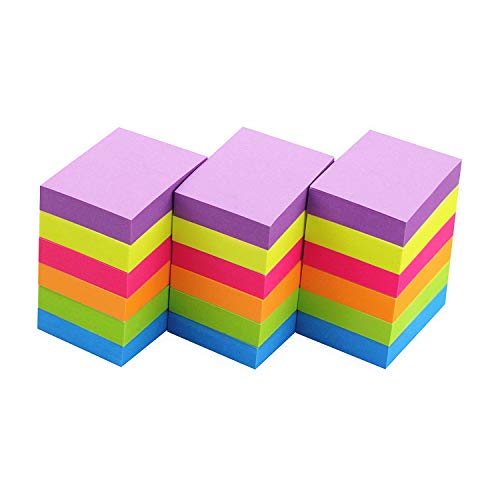 Sticky Notes 1.5x2 Self-Stick Notes 6 Bright Multi Colors Sticky Notes 18 Pads 100 Sheet/Pad