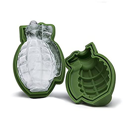 Molde de hielo 3D con forma de granada, silicona verde, 6 piezas miniatura 6