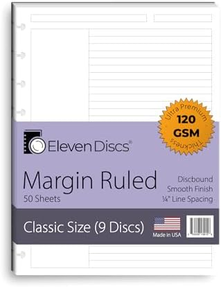 MotBach 100 Sheets Junior Discbound Paper – A5 Lined Refill, 5 Colors, 120gsm Thick - View #3