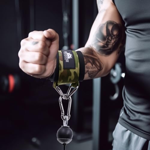Image of Wrist Cuffs for Cable Machines - Padded & Adjustable Straps for Lateral Raises, Tricep Pushdowns & Strength Training