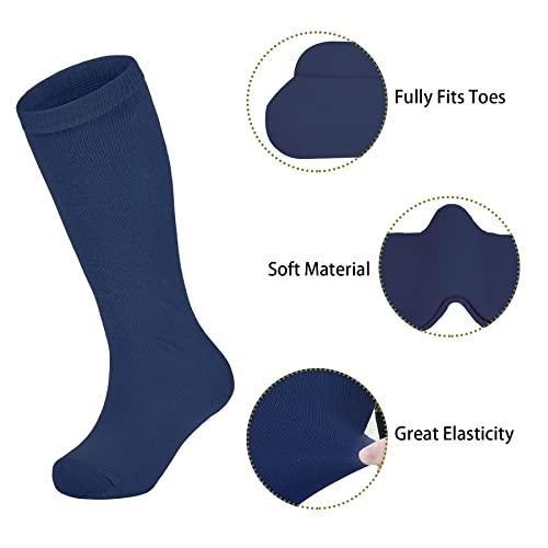 Zando 6 Pairs Youth Soccer Socks Baseball Socks Boys Girls Knee High Socks School Uniform Socks Outdoor Long Tube Socks2