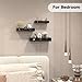 Serwrsw Moon and Stars Wall Shelves Black, Set of 3 Small Floating Shelves for Bedroom Living Room Wall Storage or Decor, Brown Board