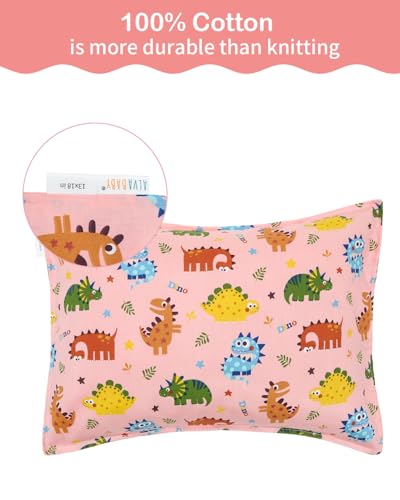 Image of ALVABABY Toddler Pillowcases 2 Pack Organic Cotton Fit 13 inchx 18 inch or 12 inchx16 inch Kids Pillow Cover Envelope for Girl Boy Travel(Pillowcase Only)