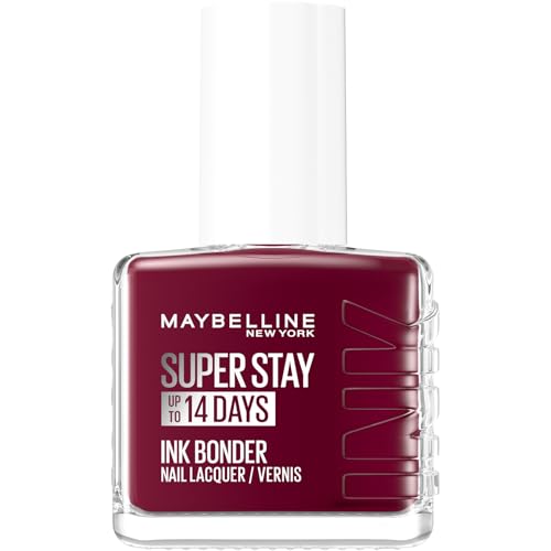 Maybelline New York Super Stay Ink Bonder Nail Lacquer, Hard Gel-Like Colour, Chip-Resistant, Up to 14 Day Wear, Shade 287: Midnight Red, 12ml